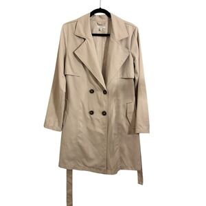 Maurice's Trench Pea Coat Double Breasted Belted buttons pockets Womens Sz M Med